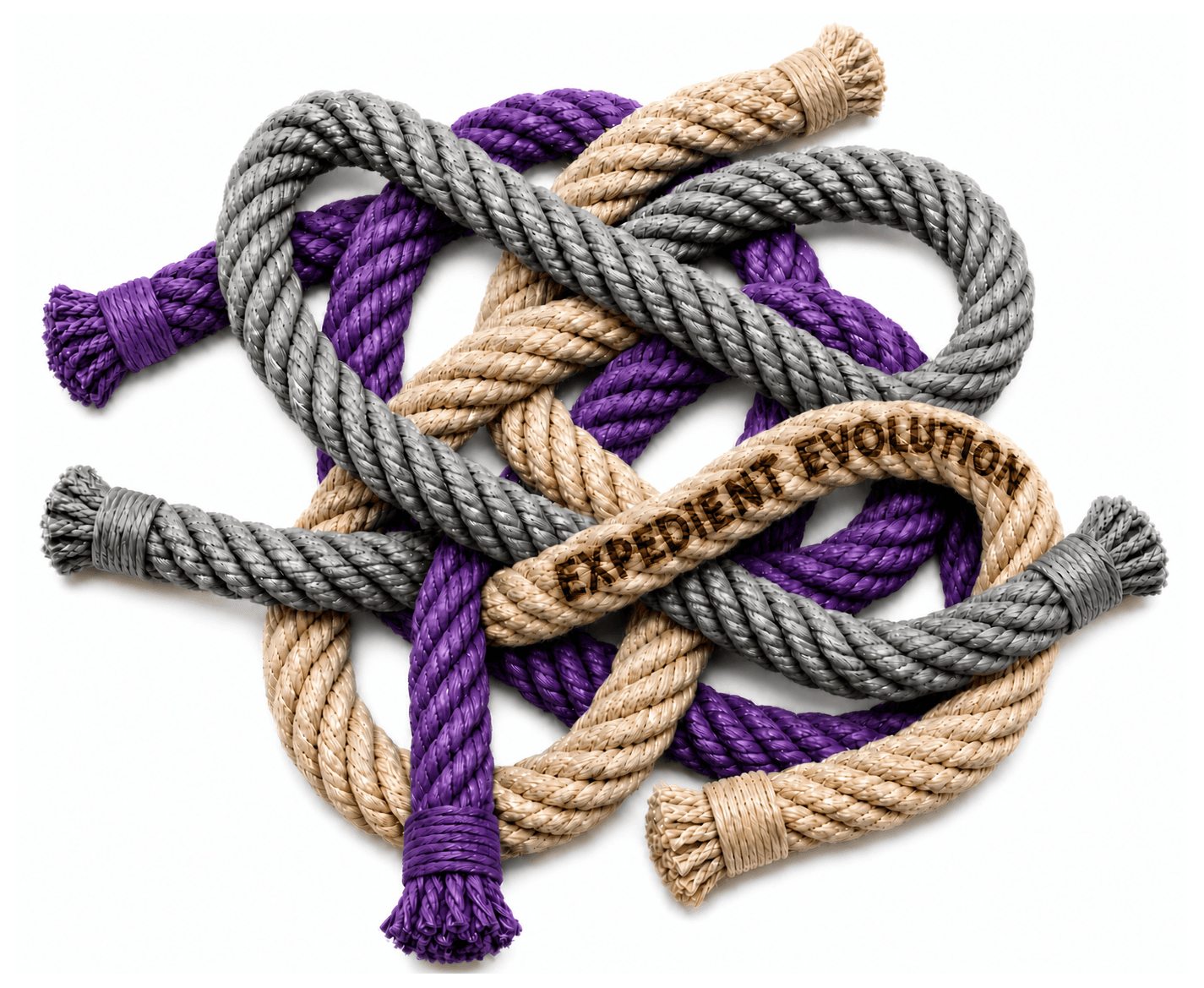 Interwoven rope strands illustration for the Expedient Evolution chapter.