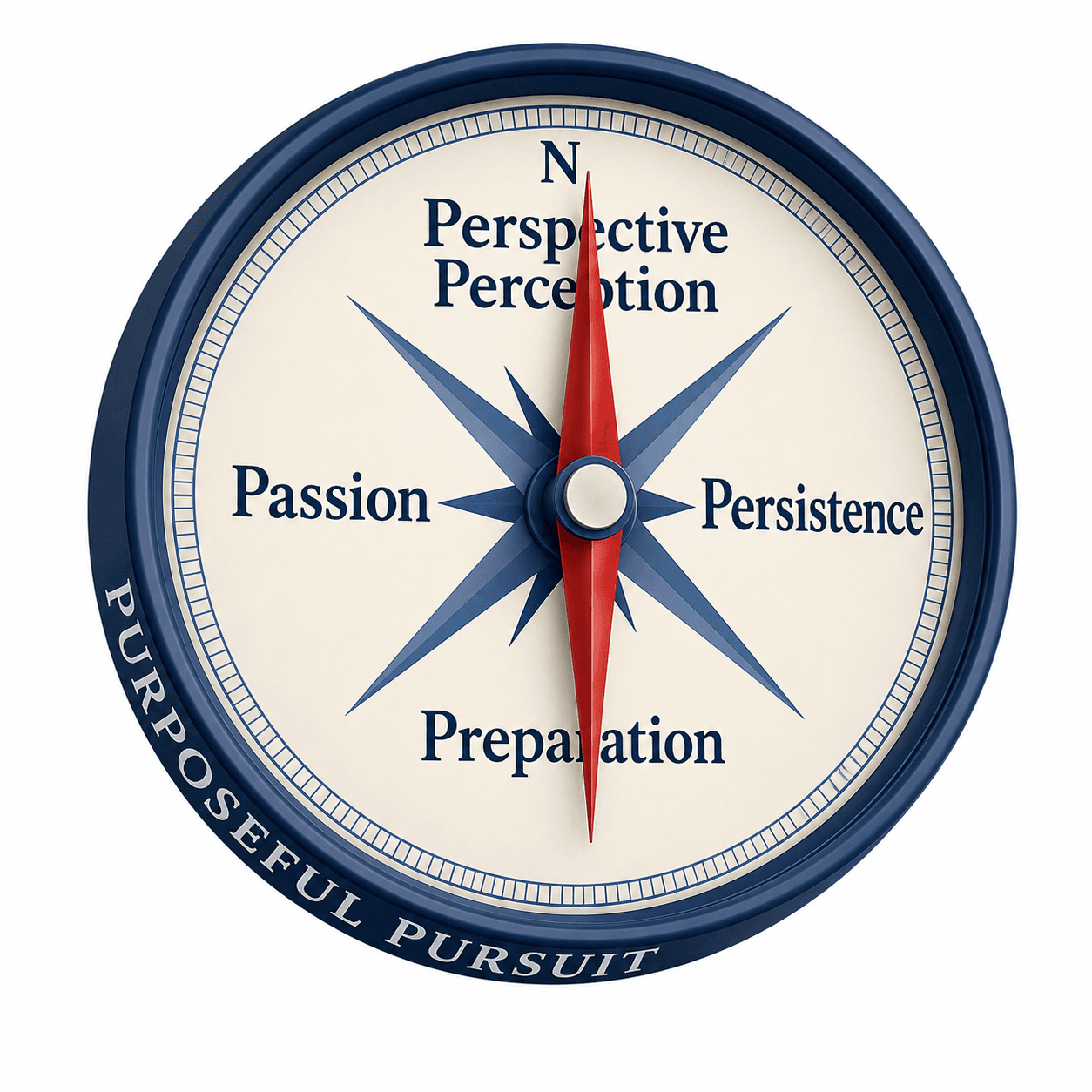Compass illustration for the Purposeful Pursuit chapter.